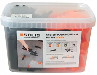 SOLID System poziomowania płytek – 50 klin + 100 klips 1mm Wiaderko op